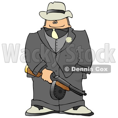 Gangster Armed With A Tommy Gun Clipart Picture   Dennis Cox  5987