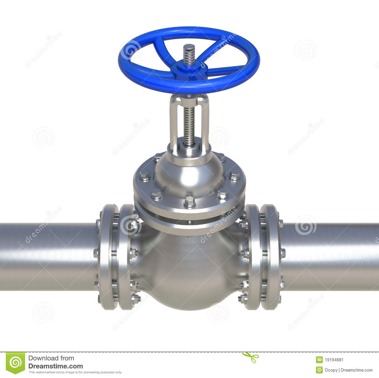Gas Steel Pipeline With Valve   3d Illustration Stock Image   Image