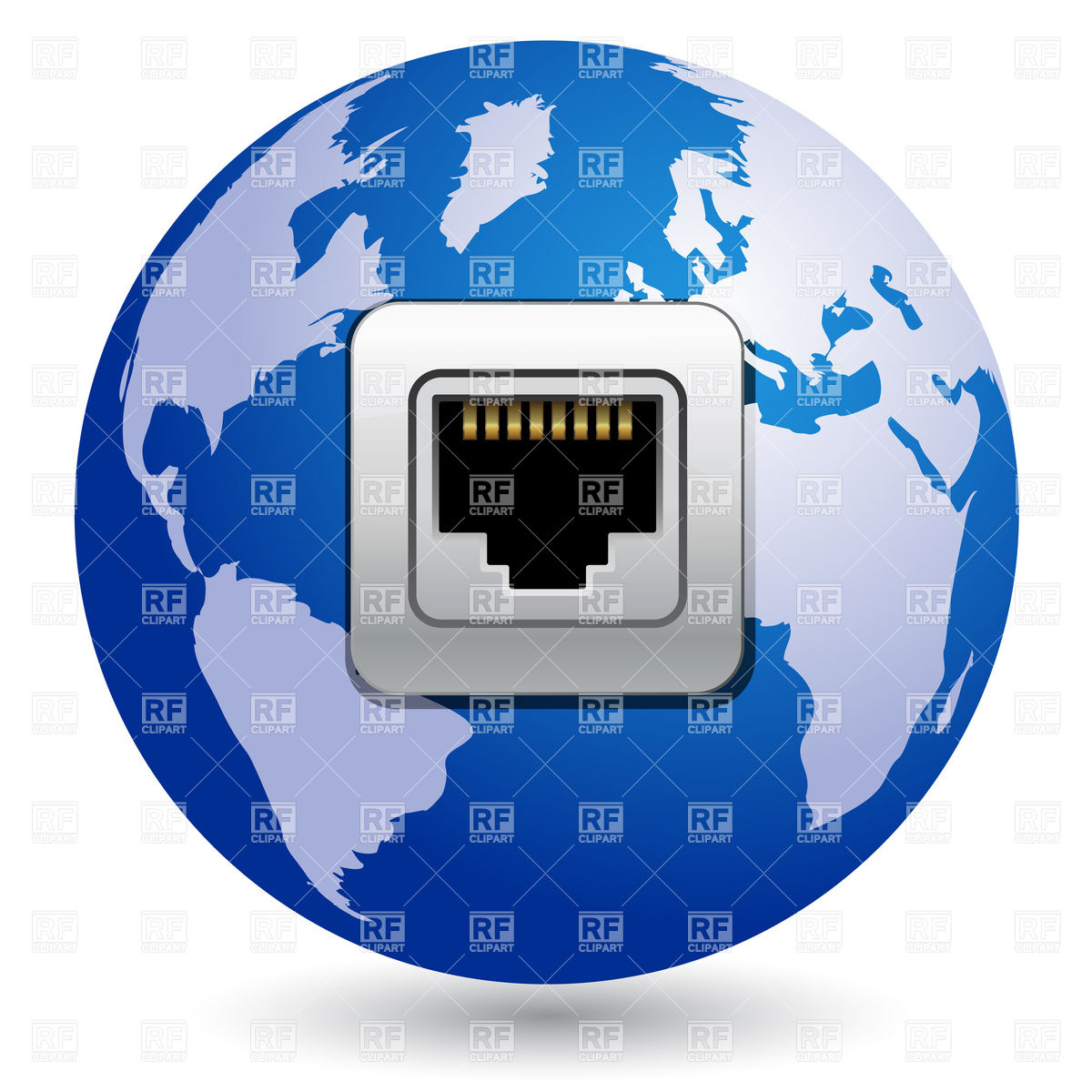 Globe With Network Socket   Global Internet Communication 5697 Icons    
