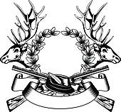 Hunting Frame With Hat   Royalty Free Clip Art