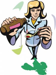 Nurse Administering Medication   Royalty Free Clipart Picture