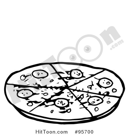 Pizza Clipart Outlined