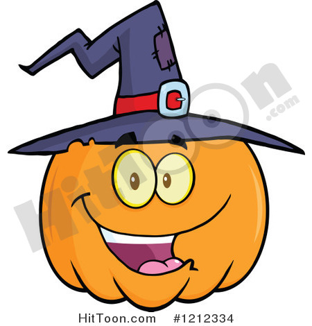 Pumpkin Clipart  1212334  Happy Smiling Halloween Pumpkin Wearing A