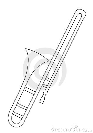 Showing Gallery For Trombone Clipart Black And White
