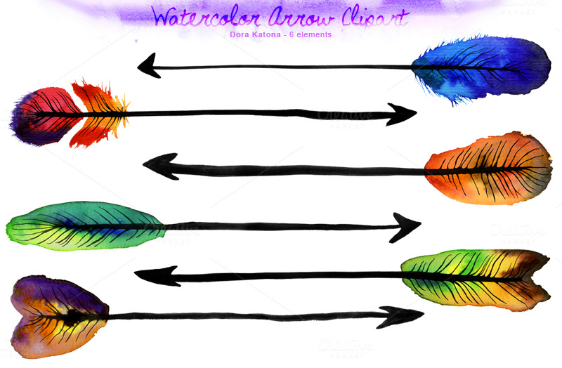 Watercolor Arrow Clipart   Illustrations On Creative Market