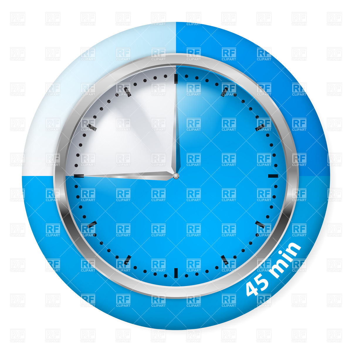 45 Minutes Blue Timer Icon Objects Download Royalty Free Vector Clip
