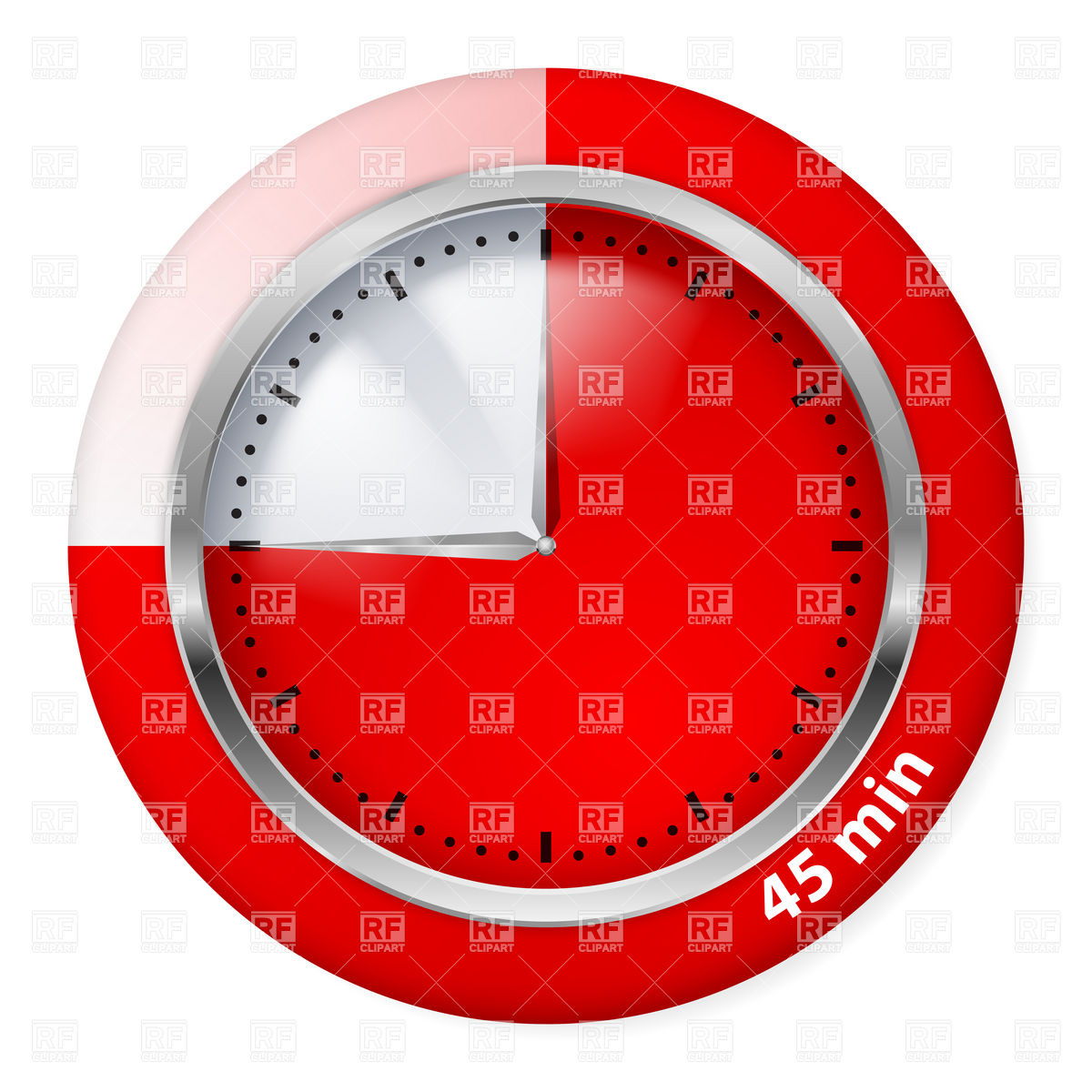 45 Minutes Red Timepiece Icon 7326 Objects Download Royalty Free