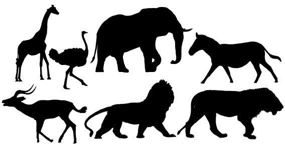 African Animals Silhouettes Free Vector Clip Arts Free Clip Art