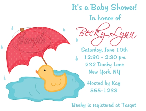 Baby Rubber Ducky Baby Shower Invitation Baby Product 35 38