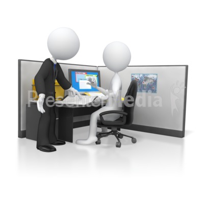 Boss Giving Direction On Employees Work Presentation Clipart
