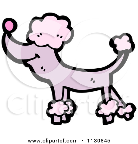 Cartoon Of A Purple Poodle 2   Royalty Free Vector Clipart By