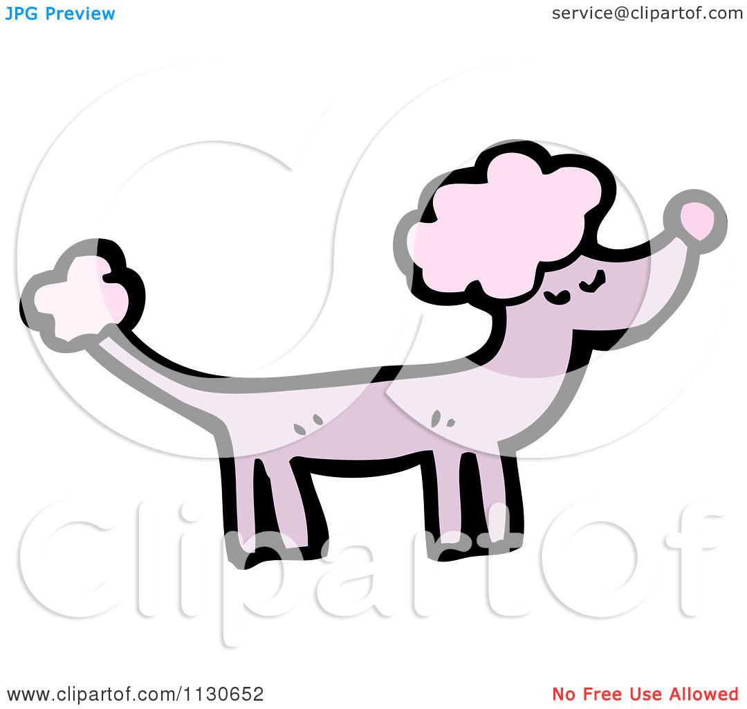 Cartoon Of A Purple Poodle 3   Royalty Free Vector Clipart By