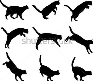 Cat Jumping Silhouette Vector Illustration