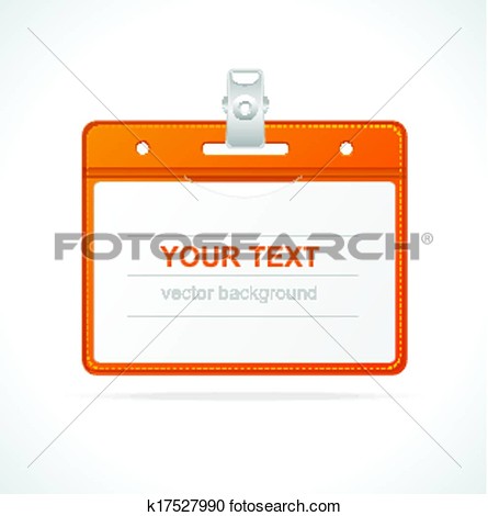 Clipart   Blank Id  Identification Card   Badge Isolated  Fotosearch