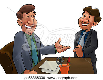 Clipart   Boss And Worker  Stock Illustration Gg56368330   Gograph