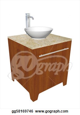 Clipart   Modern Bathroom Sink Set With Ceramic Or Acrylic Wash Bowl    