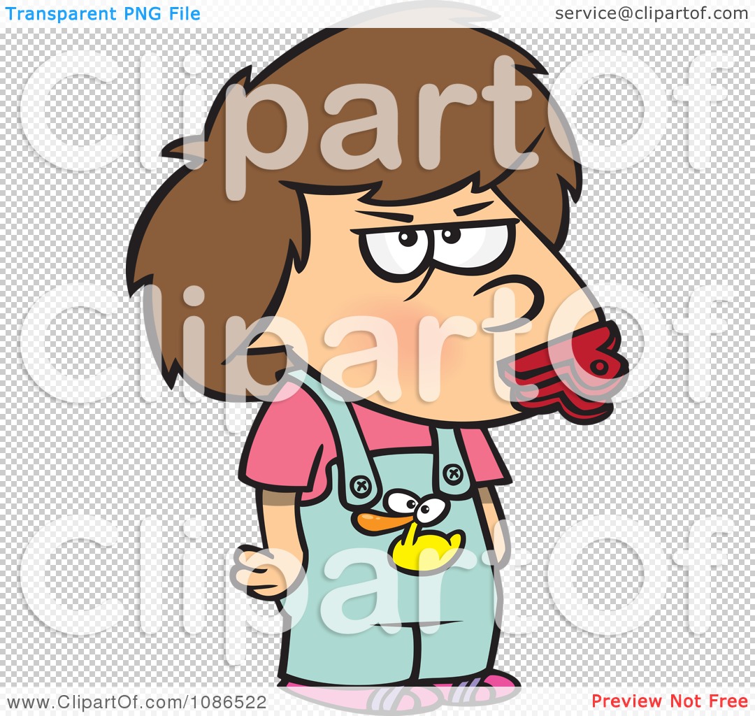 Clipart Potty Mouth Girl With A Clip Over Her Lips   Royalty Free