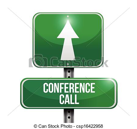 Clipart Vector Of Conference Call Road Sign Illustration Design Over A