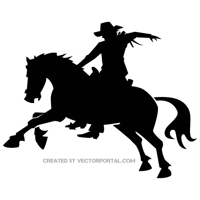 Cowboy Rodeo Vector Silhouette   Download At Vectorportal