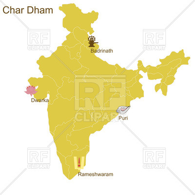     Dham On The Map Of India Download Royalty Free Vector Clipart  Eps