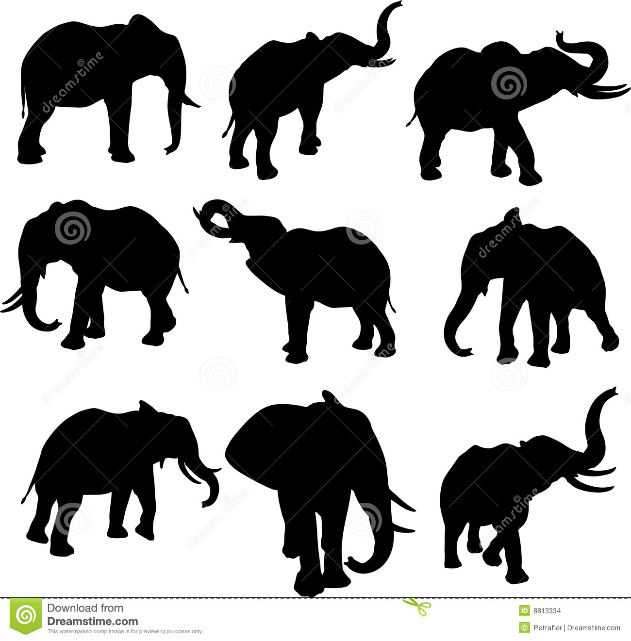 Elephant Silhouettes Stock Images   Image  8813334