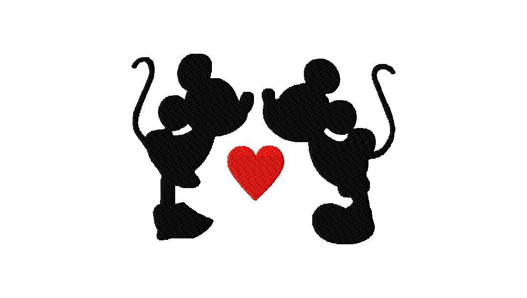 Free Embroidery Designs Mickey And Minnie Mouse Kissing Silhouette