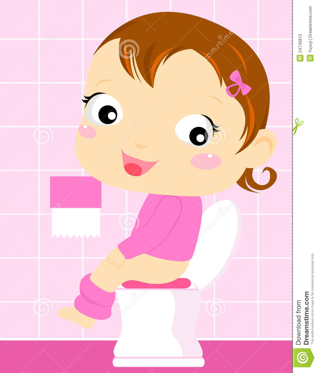 Little Girl Toilet Painting Royalty Free Stock Photo   Image  24745815