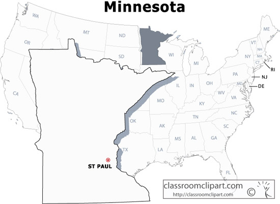 Minnesota   Minnesota State Mapbw   Classroom Clipart