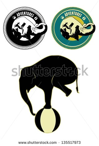     Of Asian Elephant In Rope Frame Silhouette Of Elephant