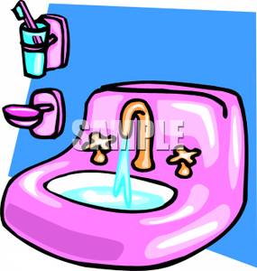 Pink Bathroom Sink Clipart Sink With Dirty Dishes Vector Clip Royalty    