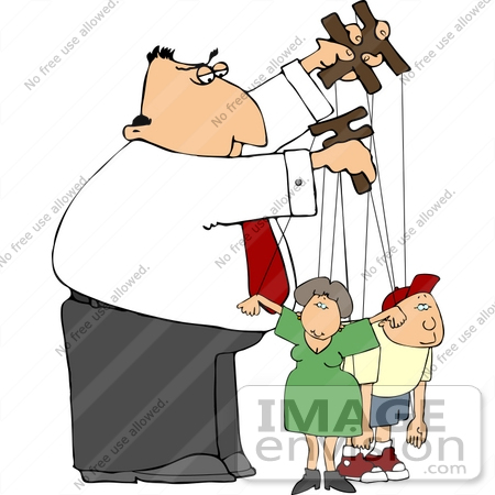 Puppeteer Boss Controlling His Employees Clipart    13308 By Djart