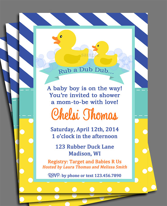 Rubber Duck Baby Shower Gender Reveal Or By Thatpartychick On Etsy