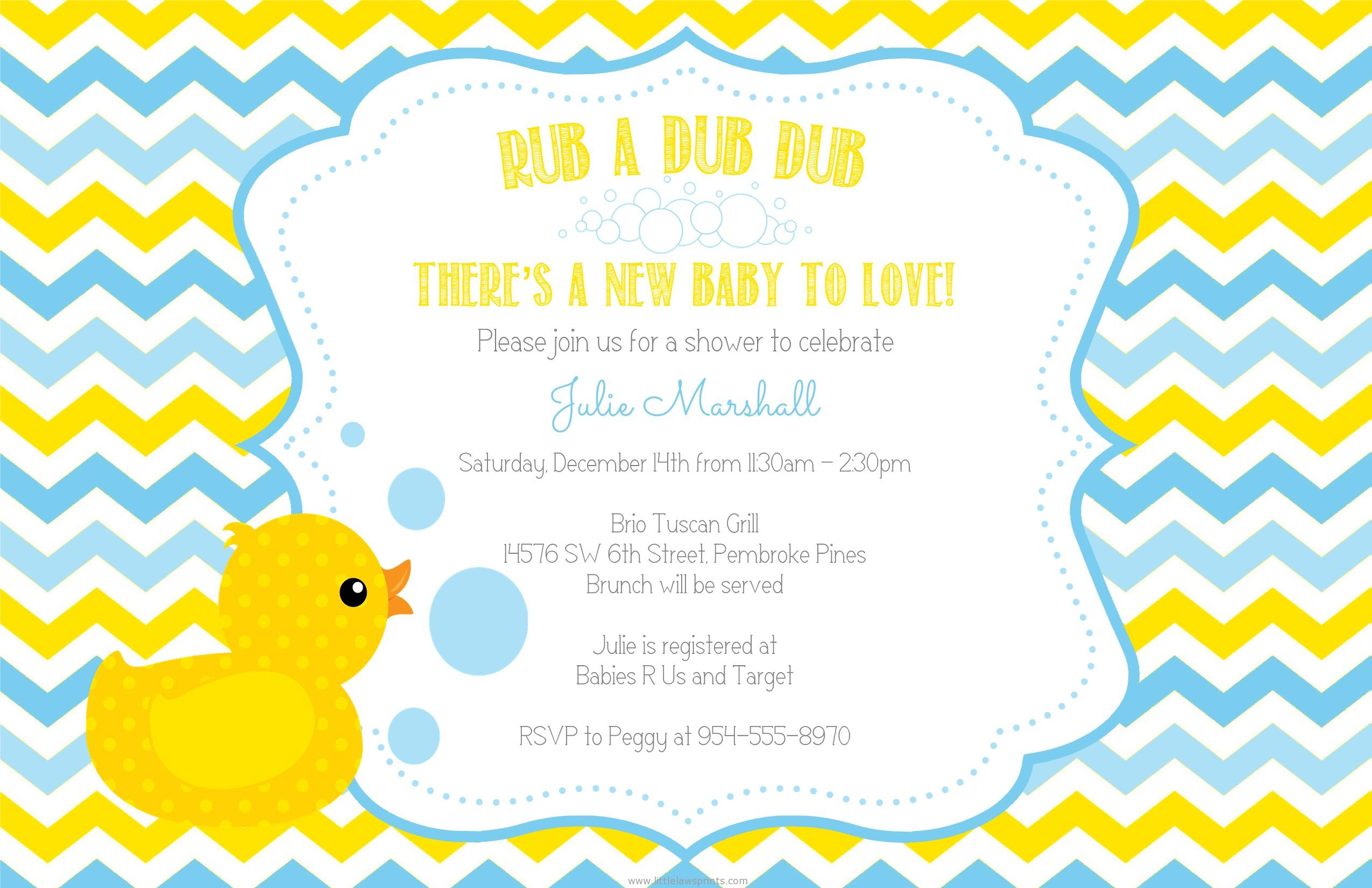 Rubber Ducky Invitations   Little Laws Prints