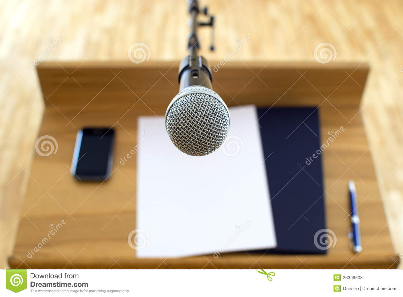 Speech Podium And Microphone In Front Of Speaker Royalty Free Stock    