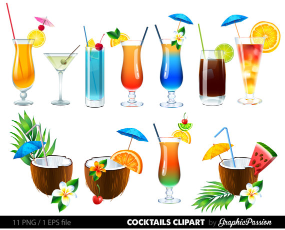 Summer Cocktails Clipart Cocktail Clip Art Summer Clipart Drinks