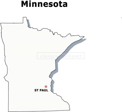 Us State Maps   Minnesota State Map2   Classroom Clipart