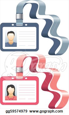 Vector Illustration   Holder For Badge Or Id Cards  Stock Clip Art