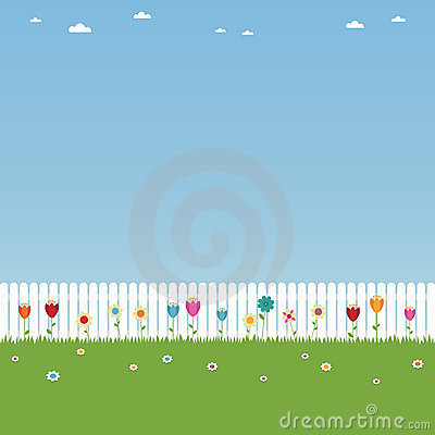 White Picket Fence With Flowers