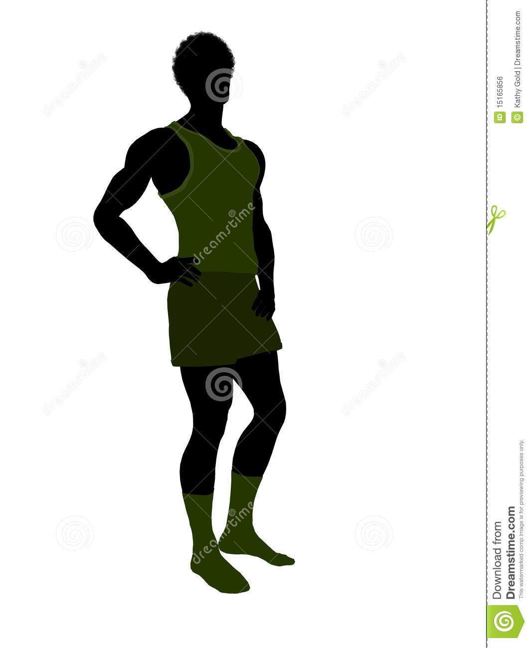 African American Male Model Wearing Underwear Illustration Silhouette