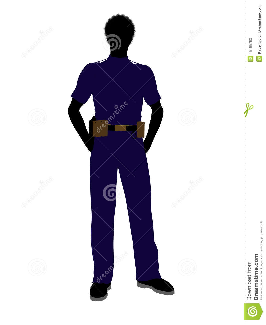 African American Male Police Officer Silhouette Stock Photos   Image    