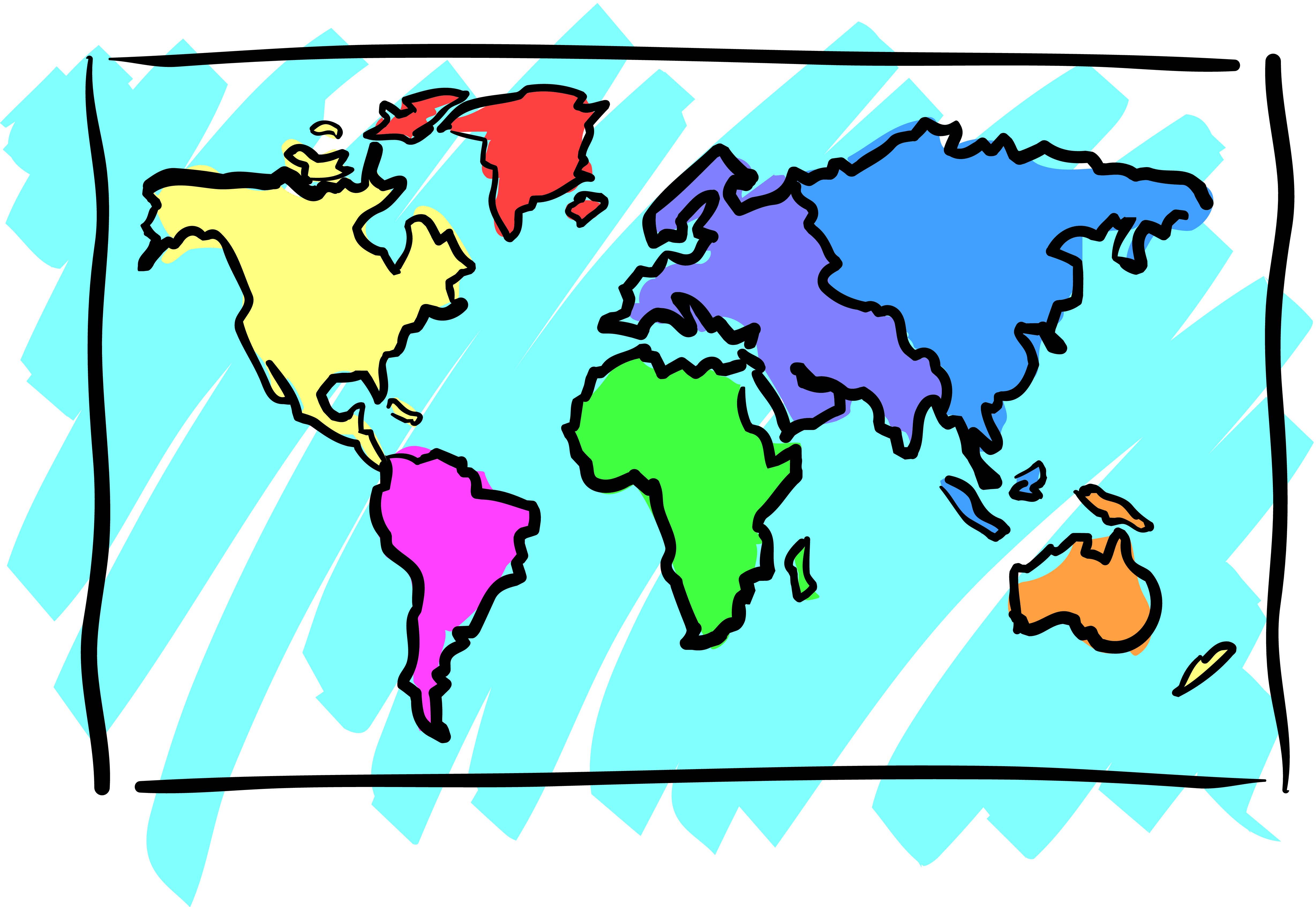 Cartoon World Map Simple Map Of Europe