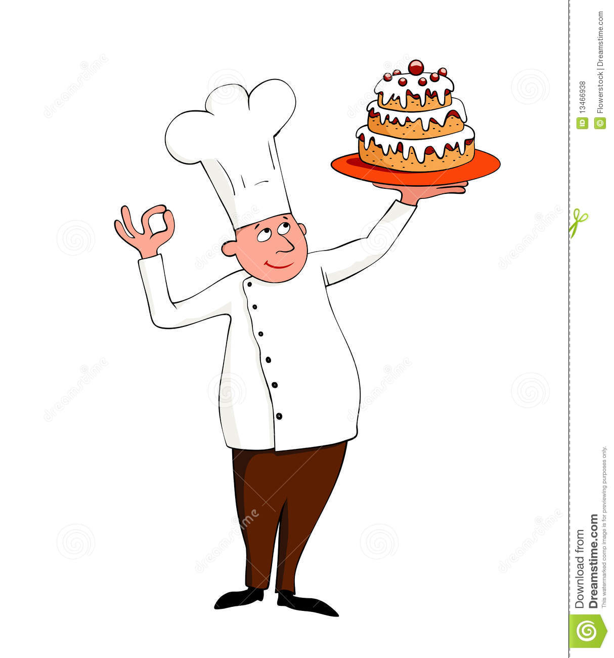 Chef With A Cake Royalty Free Stock Photos   Image  13466938