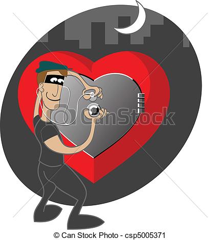 Clip Art Of Thief Of Hearts   A Person Trying To Get Into Ones Heart