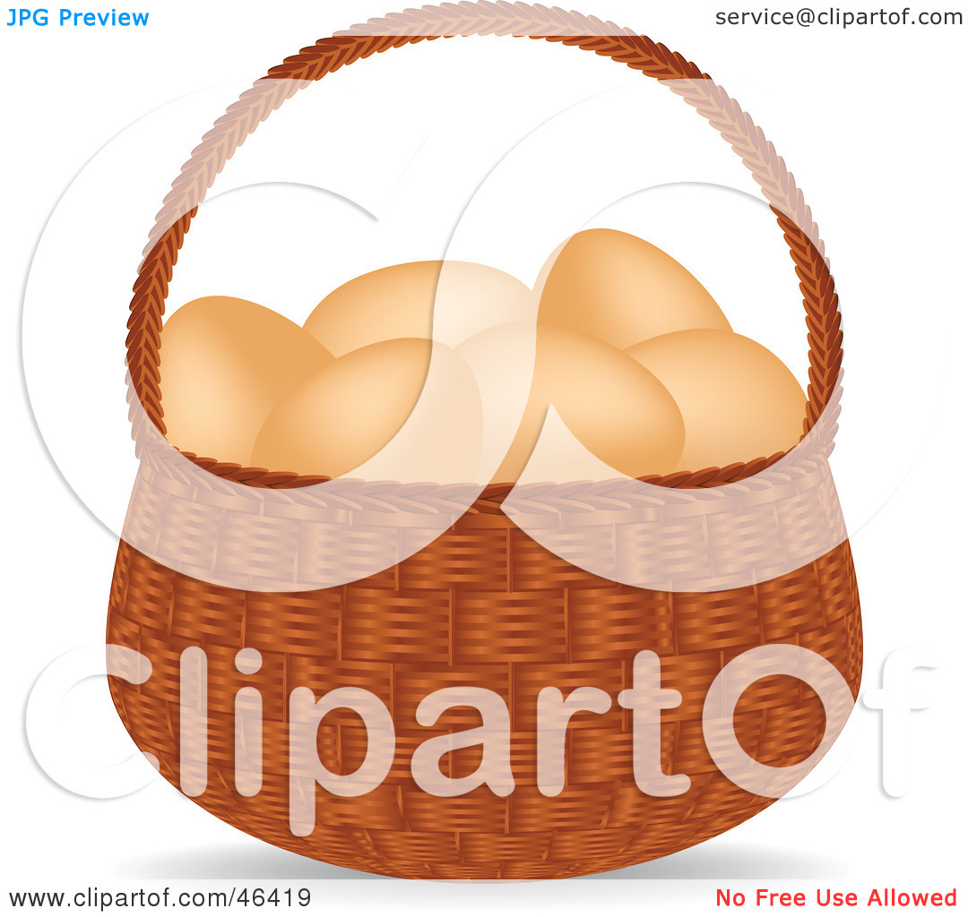 Clipart Illustration Of A Basket Full Of Organic And Free Range Brown
