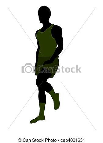 Clipart Of African American Male Underwear Model Silhouette   African    