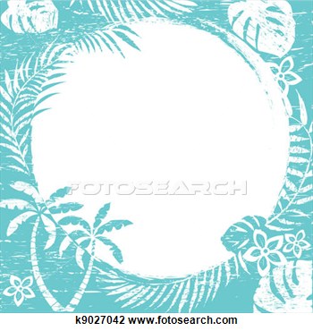Clipart Of Grunge Abstract Tropical Border K9027042   Search Clip Art