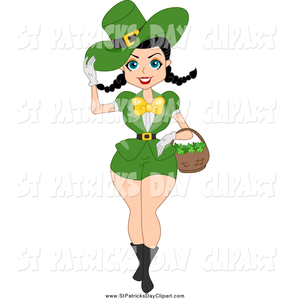     Day Woman Carrying A Basket Of Clovers By Bnp Design Studio    578