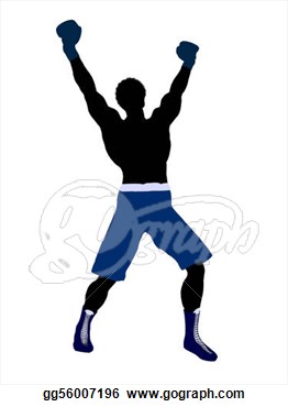 Drawing   African American Male Boxer Illustration Silhouette  Clipart