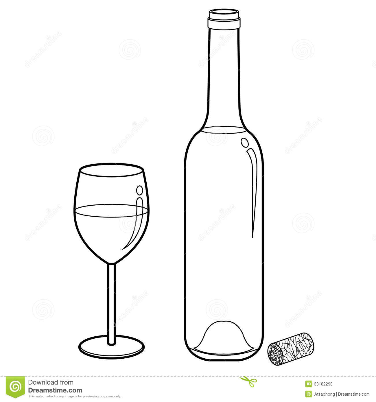 Image Of Wine Glasses And Bottles  Vector