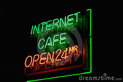 Internet Cafe Neon Sign Royalty Free Stock Images   Image  13811219